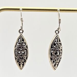Intricate Sterling Silver Dangle Earrings